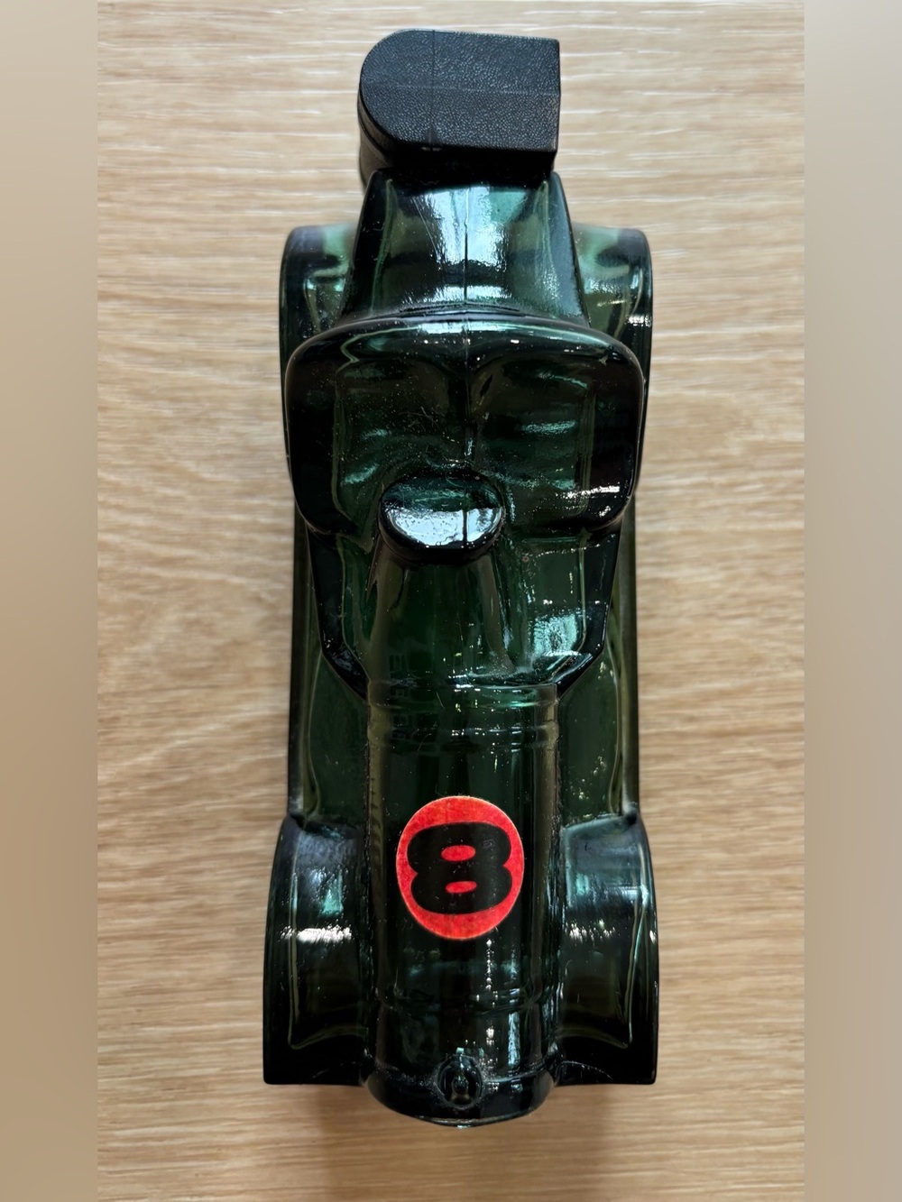 Avon Straight Eight Wild Country Glass Racing Car Bottle with Red Number 8